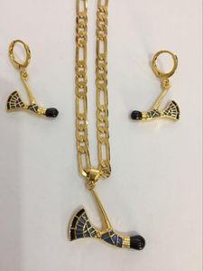 Collier boucles d'oreilles ensemble cristal hache sac pendentif chaîne colliers couleur or PNG bijoux Papouasie Guinée fête de mariage femmes filles cadeaux