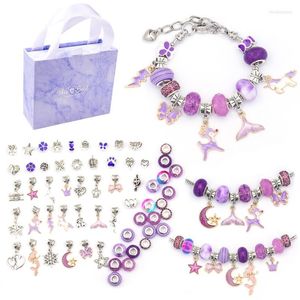 Necklace Earrings Set DIY Beaded Bracelet With Storage Box For Girls Gift Acrylic European Large Hole Beads Handmade Jewelry Making Kit