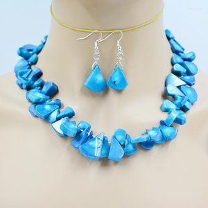 Collar Pendientes Conjunto Exquisitas Y Hermosas Pulseras De Coral Azul 18