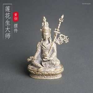 Pendientes de collar Juego de latón puro Lotus Peanut Maestro Buda Estatua Ornamento Tibetano Adora de deidades religiosas