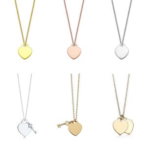 Collier coeur pendentif colliers bijoux de créateur femmes luxe mode amour T 925 sterling marque charme colliers à la modePendentif anniversaire de noël