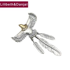 Colliers 100% pur 925 argent sterling pendentif plume d'aigle ajustement avec collier ou bracelet hommes femmes en gros bijoux fins lots P1
