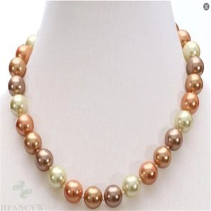 Colliers 12 mm Collier de perle de mer multicolore naturel 18 pouces Couade de charme Culture Culture Classic Personality Chic réel