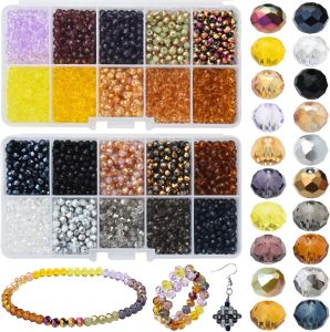 Collares 3000pcs 4 mm 20 cicateros de cristal facetado vidrio rondelle beads beads artesanías para bricolaje de joyas accesorios de collar de orejas