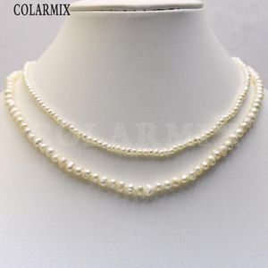 Collares 5 piezas Collar de perlas pequeñas collar de cuentas de perlas naturales para hacer joyería DIY collar de cuentas de tamaño mixto 9700
