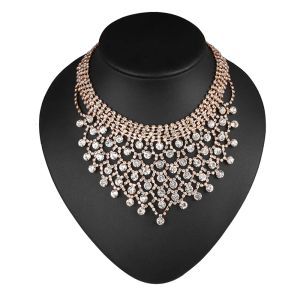 Collares un lujoso collar de diamantes de imitación para mujeres suministros de fiesta de novia accesorios de boda de novia de moda joya al por mayor