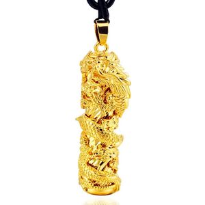 Collares BOEYCJR, collar con forma de tótem de dragón de Color dorado, joyería de moda colgante, collar de energía Natural para hombres o mujeres