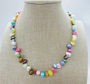 Collares Precio de fábrica, clásico de 67 mm, colores mezclados, collar de perlas barrocas naturales de agua dulce, para madres, el mejor regalo de 18