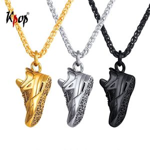 Collares KPOP Sport Shoes Collar colgante Joyería Acero inoxidable Oro/Negro Color de resina Collar para hombres P3247