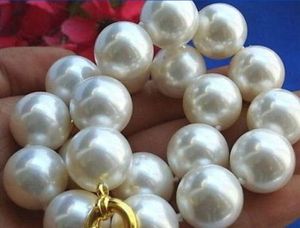 Colliers les plus basse rare immense 20 mm de la mer du Sud Blanche blanche Collier Perle Bijoux de mode