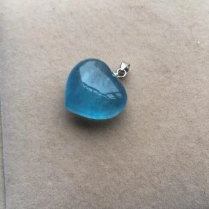 Collares Colgante de aguamarina de hielo azul natural 20x19 mm Corazón claro Amor Mujeres Corazón Aguamarina Collar de joyería tallada Aaaaa