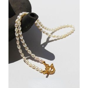 Colliers Colliers pour femmes chaîne de cou bijoux féminins livraison gratuite en gros cadeau perles de graines de riz naturelles perles OT fermoir Vintage doux