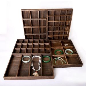 Colliers Nouveauté plateau à bijoux en bois organisateur de bijoux bracelet boucles d'oreilles Bracelets ras du cou colliers pendentifs stockage plaque Vintage