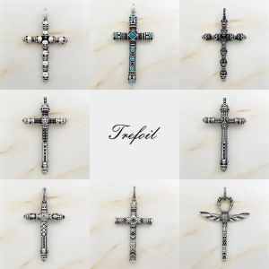 Colliers Pendant Pharaon Scarab Cross crâne, nouvelle mode ethnique Fine bijoux vintage 925 Cadeau en argent sterling pour Wen Women Fit Collier