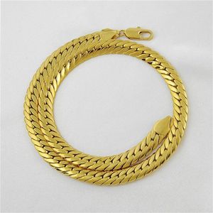 Colliers avec pendentif en or jaune massif 18 carats, rempli de 24, 10mm, 85g, chaîne à chevrons, collier pour hommes, GF Jewelry3077