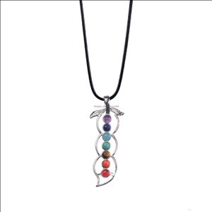 Collares Colgantes Joyas7 Chakras Cristal de corte Colgante Cristal Reiki Healing Balance - Estilo de terapia de yoga Entrega de gota 2021 4Tjhg