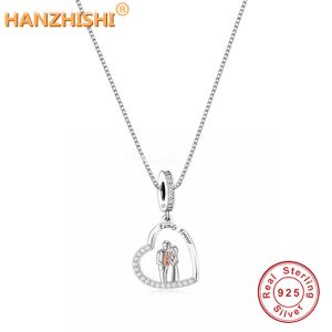 Colliers Réel 925 argent Sterling famille pour toujours coeur pendentif collier anniversaire anniversaire maman femme père grand-mère soeur frère cadeau