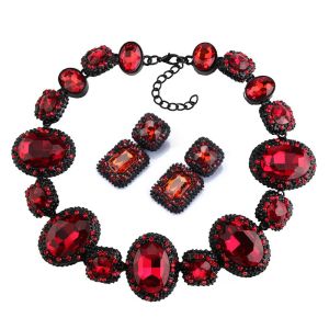 Colliers Colliers en verre rouge Collier d'oreilles