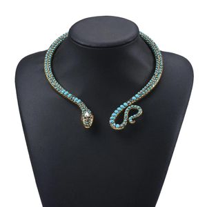 Collares Collar llamativo de serpiente Vintage, gargantilla ajustable abierta, accesorios étnicos bohemios, regalos de joyería al por mayor