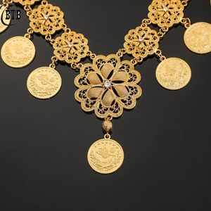 Colliers en gros pendentif pièce arabe pour femmes luxe cristal charme or moyen-orient Cubana bijoux colliers cadeau