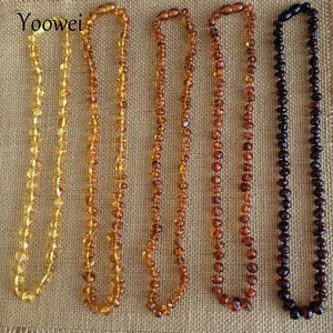 Colliers Yoowei vente en gros collier d'ambre baltique naturel pour bébé adulte 100% réel irrégulier ambre Baroque Original ambre bébé puce bijoux