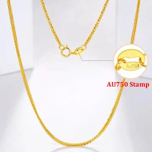 Colliers Yunli Real 18K Gold Collier Match Pendant Chaîne Solid Au750 Chaîne Chopin For Women Fine Jewelry Mariage Cadeau