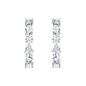 Sans cou pour la femme Swarovskis bijoux de haute qualité Tennis Half Circle Condeaux d'oreilles de style moderne en forme C