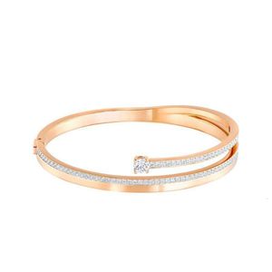 sans cou pour femme Swarovskis Bijoux apparié Bracelet à double couche à double bague pour les femmes Bracelet en cristal d'élément Hironde