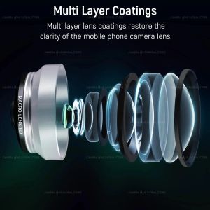 NEEWER LS-28 10x HD Macro Lens pour iPhone Samsung Phone Cage | 10x Gross Up Zoom Lens for Phone | Anti réflexion HD multi-revêtement