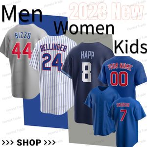 Nelson Velazquez Baseball Jersey Dansby Swanson Cody Bellinger Alzolay Hoerner Mancini Rucker Thompson Sagesse Happ Blanc Hommes Femmes Jeunes Jersey Chemises Cousues