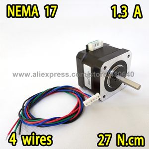 Nema17 Stepper Motor with Plug Type Connector - 17HS13-1334S, 33mm Length, 1.8 Degree Step Angle, 1.3A Current, 22Ncm Holding Torque, 4-Wire Connection