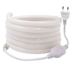 Bande LED néon 360 ronde AC 220V 230V 240V, Tube lumineux Flexible, éclairage décoratif extérieur étanche avec prise d'alimentation