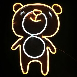 Neon light Bear Sign home shop chambre d'enfant décoration murale fait à la main coffre-fort 12 V Super Bright2414