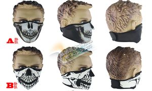 Cuello de neopreno cálido media cara máscara velo de invierno a prueba de viento deporte bicicleta motocicleta esquí Snowboard al aire libre CS calavera máscaras