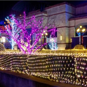 Red String Lights Tree Lighting 9.8 x 6.6ft Mesh Light Garden Twinkle con control remoto para césped al aire libre Cerca de patio Decoración interior RGB Crestech