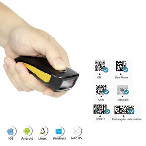 NETUM Bluetooth 2D Scanner de codes à barres 3 en 1 petit lecteur de code à barres QR portable automatique sans fil Gun Scan Clip arrière pour entrepôt 240318