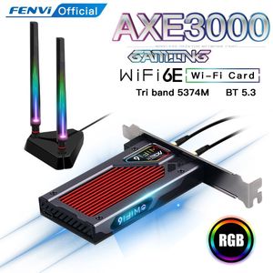 Network Adapters FENVI AXE3000 WiFi 6E AX210 Wireless 2.4G5G6GHz 5374Mbps WiFi 802.11AXAC PCI Express Network Card For Bluetooth 5.3 Adapter 230713