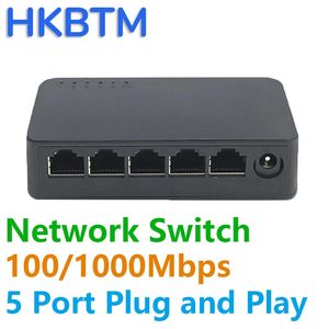 Networking Hubs Network Switch Mini 5Ports Ethernet 1000Mbps 100Mbps Gigabit High Performance Smart Switcher RJ45 Hub Internet Injector 231019