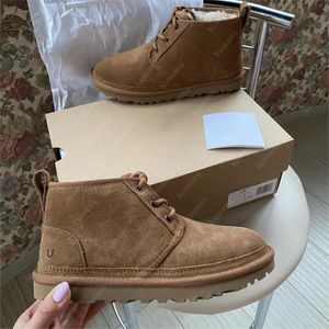 Bota Neumel Botas clásicas con cordones para hombre Botas de nieve de diseñador de Australia Zapatos de tobillo Cuero de lana Botines de piel cálidos Mulas mullidas Zapatos de hombre de tasman de invierno