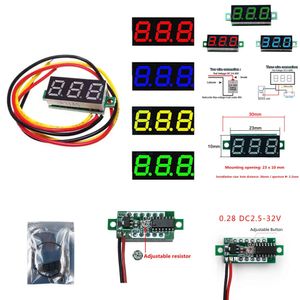 NOUVEAU MINU MINU MINI DIGITAL DE LED DIGITAL ROUGE 0,28 pouce Rouge DC2.5V-30V DC0-100V Voltmètre Tension Testeur Panneau Panneau Motorcycle Motorcycle