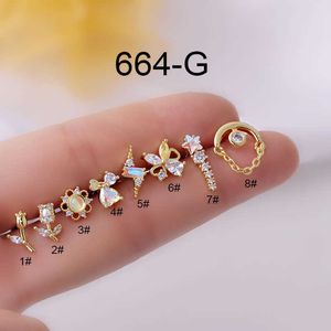 Nuevo 0.8 mm Acero de titanio Varilla delgada Mini Stud Pendientes Moda Earbone Nail Studs Adorno de oreja popular Tornillo Ball Back Twistedl Earring Studs Single 14K Gold Fow Mujer