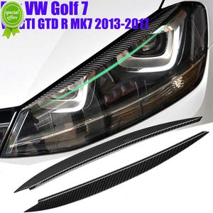 Nouveau 1 paire de couverture de paupière de sourcil de phare garniture ABS pièce de rechange automatique en Fiber de carbone pour VW Golf 7 VII GTI GTD R MK7 2013-2017