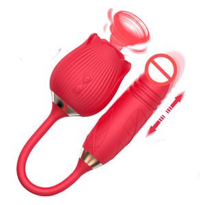 Nouveau 10 vitesses Rose succion vibrateur Sex Toy vibrateurs godes fort choc léchant taquineries Double têtes jouets féminins