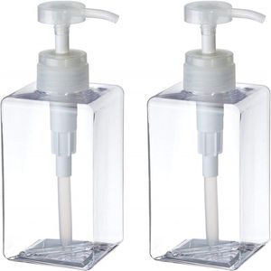 Dispensador de jabón de plástico vacío recargable de 450ml, botellas con bomba para champús cosméticos, loción líquida para ducha de baño