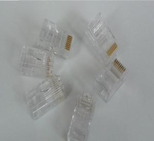 Nuevo 100 Uds cristal RJ45 enchufe Cat5E Cat5 Rj45 conector de red Lan Drop 1037093