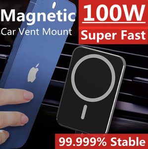 NEW 100W Magnetic Car Wireless Chargers Air Vent Phone Holder for iphone 14 13 12 Pro Max Macsafe Charger Fast Charging Station