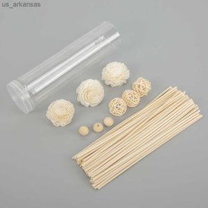 NUEVO 109 Unids / set Flor Artificial Ratán Fragancia Aroma Difusor Recarga Stick Diy Bola de ratán Cuenta de madera Decoración para el hogar L230523