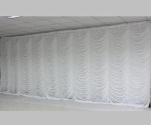 Nuevas decoraciones de fondo de escenario de fiesta de boda de 10 pies x 20 pies cortinas de fondo de cortina de boda con diseño ondulado Color blanco 3882211