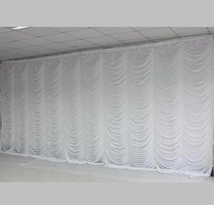 Nouveau 10ftx20ft décorations de fond de scène de fête de mariage rideaux de toile de fond de rideau de mariage en conception d'ondulation couleur blanche274C33903562274388