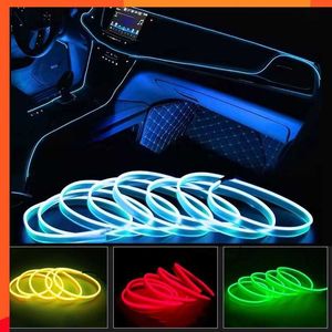 Nueva lámpara de ambiente para automóvil de 10 m, iluminación Interior de coche, tira de LED decorativa, guirnalda de cable, línea de tubo, luz de neón Flexible USB